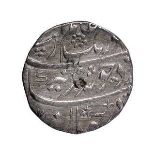 Silver One Rupee Coin of Aurangzeb Alamgir of Akbarabad Mustaqir ul Khilafa Mint.