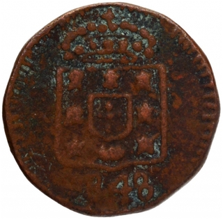 Copper Seven & Half Reis Coin of Maria II of Goa of Indo Portuguese.