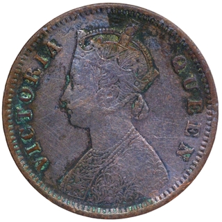 Copper One Quarter Anna Coin of Victoria Queen of Calcutta Mint of 1862.