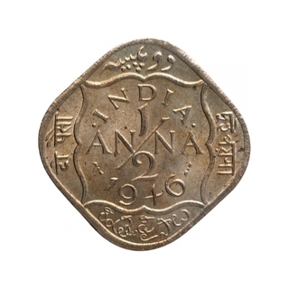 Cupro Nickel Half Anna Coin of King George VI of Bombay Mint of 1946.