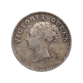 Silver Two Annas Coin of Victoria Queen of Calcutta Mint of 1841.