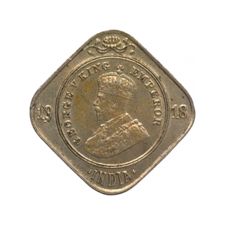 Cupro Nickel Two Annas Coin of King George V of Calcutta Mint of 1918.