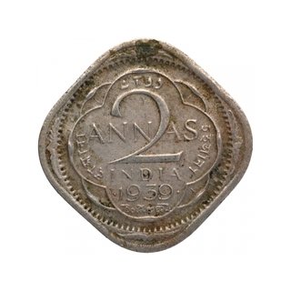 Cupro Nickel Two Annas Coin of King George VI of Bombay Mint of 1939.