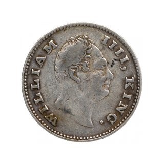 Silver Quarter Rupee Coin of King William IIII of Calcutta Mint of 1835.