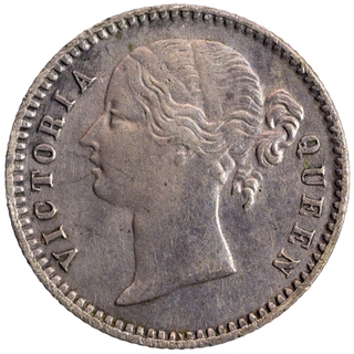 Silver Quarter Rupee Coin of Victoria Queen of Calcutta Mint of 1840.