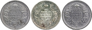 Silver Half Rupee Coins of King George VI of Bombay Mint of 1942.