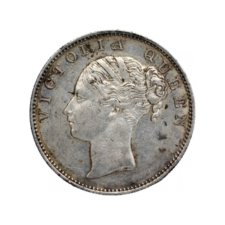 Silver One Rupee Coin of Victoria Queen of Madras Mint of 1840.