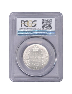 Silver One Rupee Coin of King Edward VII of Bombay Mint of 1905.