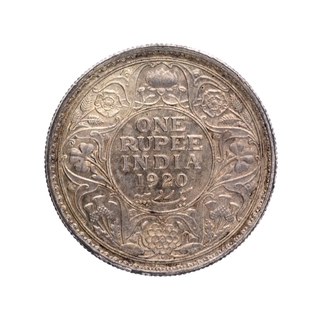 Silver One Rupee Coin of King George V of Bombay Mint of 1920.