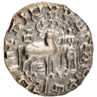 Silver Drachma Coin of Amoghbuti of Kuninda Dynasty.