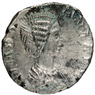 Silver Denarius Coin of Julia Domna of Roman Empire.