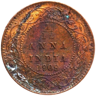 Bronze One Twelfth Anna Coin of King Edward VII of Calcutta Mint of 1909.