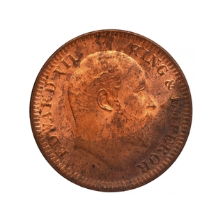 Copper One Quarter Anna Coin of King Edward VII of Calcutta Mint of 1903.