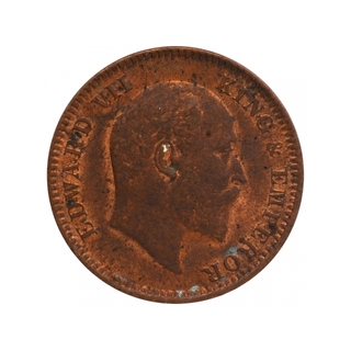 Copper One Quarter Anna Coin of King Edward VII of Calcutta Mint of 1905.