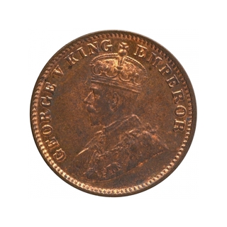 Bronze One Quarter Anna Coin of King George V of Calcutta Mint of 1920.