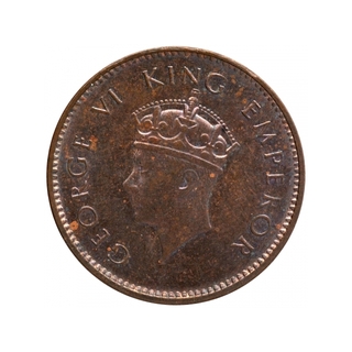 Bronze One Quarter Anna Coin of King George VI of Calcutta Mint of 1938.