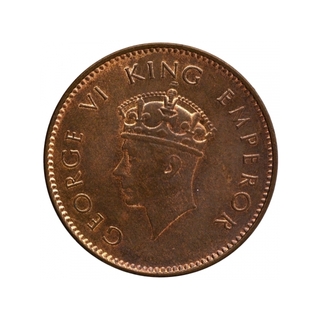 Bronze One Quarter Anna Coin of King George VI of Bombay Mint of 1938.