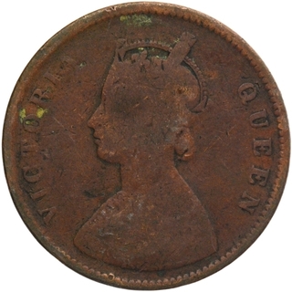 Copper Half Anna Coin of Victoria Queen of Calcutta Mint of 1862.