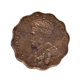 Cupro Nickel One Anna Coin of King George V of  Bombay Mint of 1919.