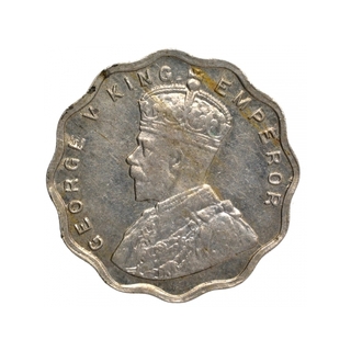 Cupro Nickel One Anna Coin of King George V of Bombay Mint of 1927.