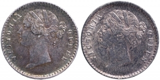 Silver Two Annas Coins of Victoria Queen of Calcutta Mint of 1841.