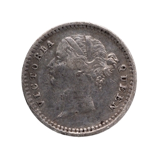 Silver Two Annas Coin of Victoria Queen of Bombay Mint of 1841.