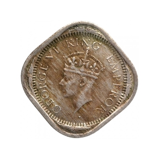 Cupro Nickel Two Annas Coin of King George VI of Bombay Mint of 1939.