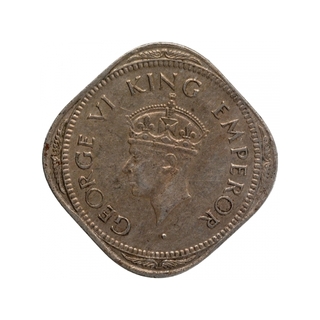 Cupro Nickel Two Annas Coin of King George VI of Calcutta Mint of 1946.