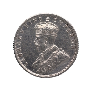 Silver Quarter Rupee Coin of King George V of Bombay Mint of 1936.