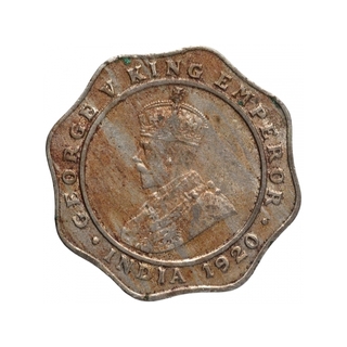 Cupro Nickel Four Annas Coin of King George V of Bombay Mint of 1920.