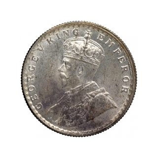 Silver Half Rupee Coin of King George V of Bombay Mint of 1919.