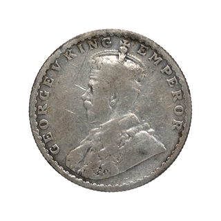 Silver Half Rupee Coin of King George V of Bombay Mint of 1925.