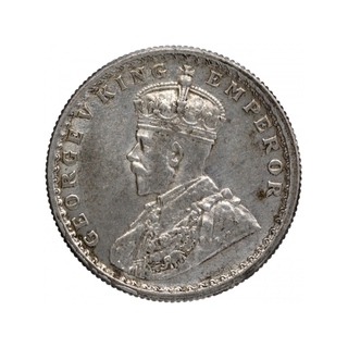 Silver Half Rupee Coin of King George V of Calcutta Mint of 1934.