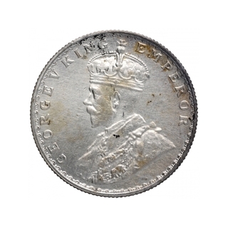 Silver Half Rupee Coin of King George V of Bombay Mint of 1936.