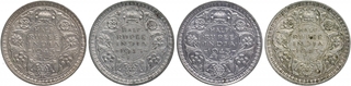 Silver Half Rupee Coins of King George VI of Bombay Mint of 1943.