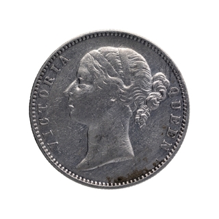 Silver One Rupee Coin of Victoria Queen of Madras Mint of 1840.