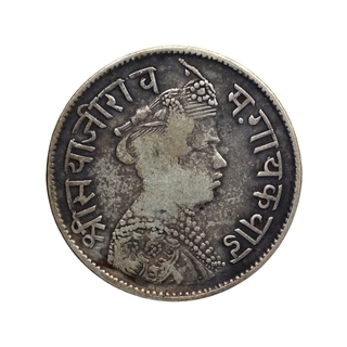 Silver One Rupee Coin of Sayaji Rao III of Baroda.