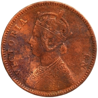 Copper One Quarter Anna Coin of Victoria Queen of Bombay Mint of 1862.