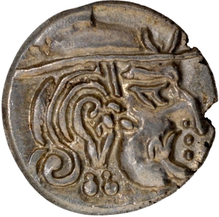 Silver Drachma Coin of Damasena of Western Kshatrapas.