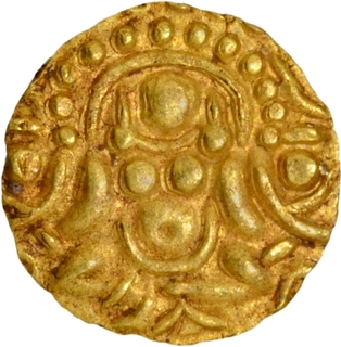 Gold Masha Coin of Chandellas of Jejakabhukti Ruler Sallakshana Varman.