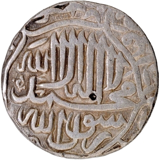 Mughal Empire Akbar Silver Rupee Coin of Ahmedabad Shahr e Muazzam Mint with Hijri year 981.