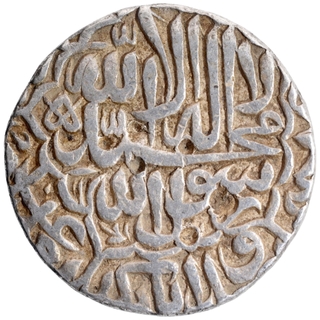 Jaunpur Dar ul Khilafa Mint Silver Rupee Coin Hijri year 976 Kalima Type Coin of Akbar.