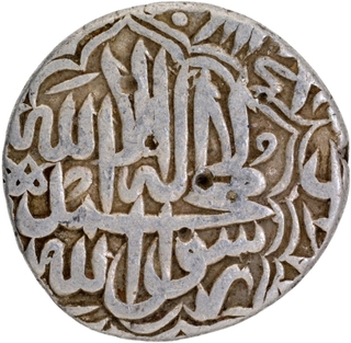  Kalima type Lahore Dar us Saltana Mint Silver Rupee AH 973 Broad Flan Coin of Akbar.