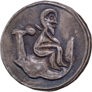  Aquarius Sign Silver Zodiac Token Coin of Jahangir.