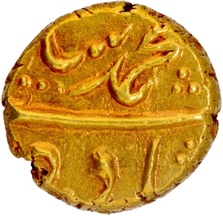  Imtiyazgarh Mint Gold Pagoda 12 RY Coin of Muhammad Shah.