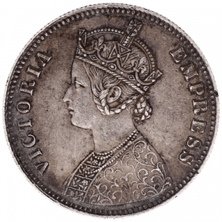  Silver Rupee With the name of Victoria Empress Coin Mangal Singh of Alwar.