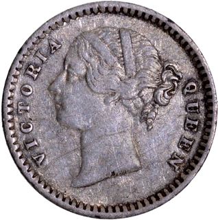 Extremely Rare Unlisted Silver Two Annas Coin of Victoria Queen of Madras Mint of 1841.