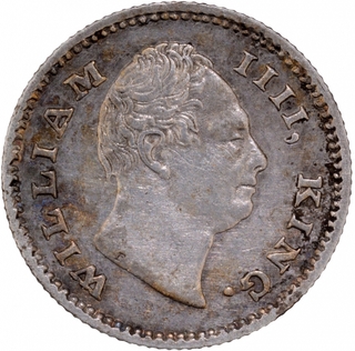 F Incused Silver Quarter Rupee Coin of King William IIII of Calcutta Mint of 1835.