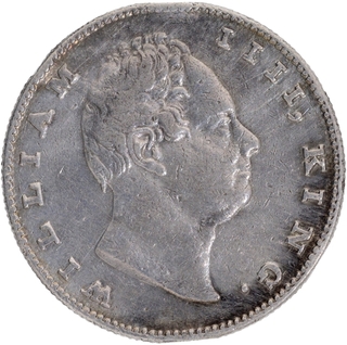 Die doubling Silver One Rupee Coin of King William IIII of Bombay MInt of 1835.