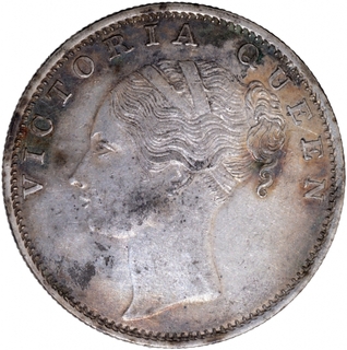 Silver One Rupee Coin of Victoria Queen of Bombay Mint of 1840.